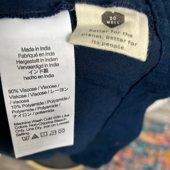 Madewell Sophia Split Neck Short Sleeve Midi Dress Navy size small - Picture 13 of 13